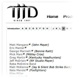 The original THD Artist List